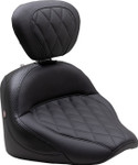 Mustang Standard Touring Solo Seat w/ Backrest | Diamond Stitch (89740)