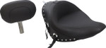 Mustang Wide Solo Seat w/ Backrest | Studded w/ Concho (79532)