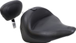 Mustang Wide Solo Seat w/ Backrest | Vintage Smooth (79914)