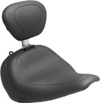 Mustang Wide Tripper Black Solo Seat w/ Backrest | Smooth (79772)