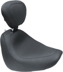 Mustang Wide Tripper Black Solo Seat w/ Backrest | Smooth (79336)