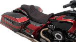 Drag Specialties Predator III Ext. Reach Seat | Double Diamond w/Red (0801-1262)
