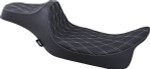 Drag Specialties Predator III Ext. Reach Seat | Dbl Diamond w/Silver (0801-1261)
