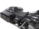 Drag Specialties Predator III Ext. Reach Seat | Dbl Diamond w/Silver (0801-1370)