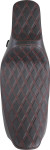 Drag Specialties Predator III Ext. Reach Seat | Double Diamond w/Red (0801-1371)