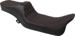 Drag Specialties Predator III Ext. Reach Seat | Double Diamond w/Red (0801-1925)