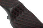 Drag Specialties Predator III Ext. Reach Seat | Double Diamond w/Red (0801-2036)