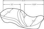 Drag Specialties 2-Up Backrest Compatible Touring Seat | Mild Stitch (0801-0833)