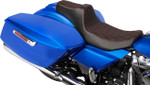 Drag Specialties Predator III Ext. Reach Seat | Double Diamond w/Red (0801-2061)