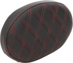 Drag Specialties Oval Sissy Bar Pad | Double Diamond w/Red Stitch (0822-0430)