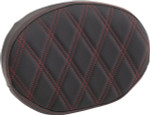 Drag Specialties Oval Sissy Bar Pad | Double Diamond w/Red Stitching (0822-0448)