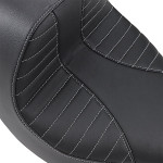 Drag Specialties EZ-ON Solo Seat | Scorpion Stitch w/Silver Stitch (0802-1186)