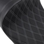 Drag Specialties EZ-ON Forward Low Seat | Double Diamond w/Silver (0801-1253)
