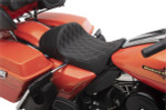 Drag Specialties EZ-ON Forward Low Seat | Double Diamond w/Silver (0801-1253)