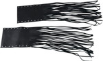 Drag Specialties Fringed Leather Grip Covers | Black | Rubber Grip (DS-243060)