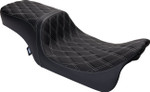 Drag Specialties Predator 2-Up Seat | Double Diamond w/Silver Stitch (0801-1492)