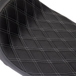 Drag Specialties Perf. Predator 1-Up Seat | Double Diamond w/Silver (0801-1489)