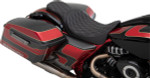 Drag Specialties Predator 2-Up Seat | Double Diamond w/Silver Stitch (0801-1271)