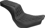 Drag Specialties Predator 2-Up Seat | Double Diamond w/Silver Stitch (0802-1636)