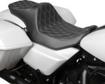 Drag Specialties Predator III 2-Up Seat | Double Diamond w/Silver (0801-1932)