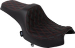 Drag Specialties Forward Predator III Seat | Double Diamond w/Red (0810-2462)