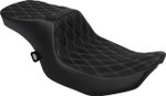 Drag Specialties Predator 2-Up Seat | Double Diamond w/Silver Stitch (0801-1949)