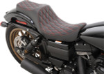 Drag Specialties Predator III Seat | Double Diamond w/Red Stitching (0803-0604)