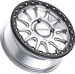 Raceline Alpha Beadlock Wheel | Silver w/Black | 17x7 (A14SB-77012+25)