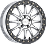 Raceline Alpha Beadlock Wheel | Silver w/Black | 17x7 (A14SB-77037+40)