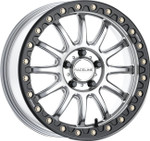 Raceline Alpha Beadlock Wheel | Silver w/Black | 15x10 (A14SB-51060+25)