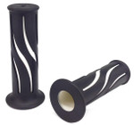 BikeMaster Wave Black/White Twist Throttle Handlebar Grips (105937)
