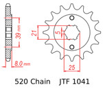 JT Front Sprocket | 14 Tooth | 520 | Steel | Kymco 150 MXer/MXU (JTF1041.14)
