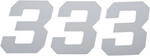 D'Cor Visuals 4" White Race Number 3 Decal 3 Pack (45-34-3)