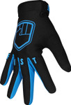 Fist Strapped Fluro Blue Mens MX Offroad Gloves