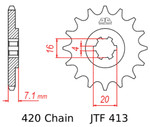 JT Front Sprocket - 14 Tooth - 420 - Steel - '86-88 Suzuki RM80 (JTF413.14)
