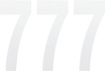 Factory Effex 8" White Standard Number 7 Decals (02-4487)