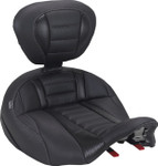 Mustang Deluxe Touring Standard Reach Solo Seat - Gun Metal Gray Stitch (89406GM)