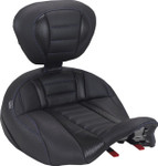Mustang Deluxe Touring Standard Reach Solo Seat - Sky Blue Stitch (89406SB)