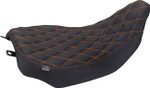 Mustang Runaround Double Diamond Solo Seat - Mandarin Orange Stitch (88020MO)