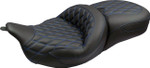 Mustang Super Touring Double Diamond Seat - Sky Blue Stitch (89538SB)