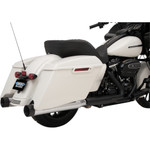 Drag Specialties 4" Chrome Slip-On Mufflers w/ Black Billet End Caps (1801-1264)