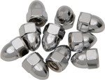 Drag Specialties Chrome 1/4"-28 Acorn Nuts 10 Pack (DS-190854)