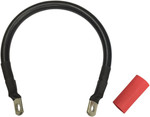 Drag Specialties Black 12" Battery Cable w/ Shrink Tube (2113-0653)