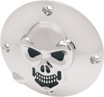 Drag Specialties Chrome 3D Skull Derby Cover 4 Hole (1107-0034)