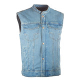 Highway 21 Iron Sights Denim Mens Vest with Club Collar