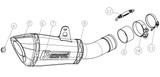 Akrapovic Titanium/Carbon Tapered Slip-On Line Mufflers (S-K10SO17-ASZ)