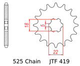 JT Front Sprocket | 15 Tooth | 525 | Steel (JTF419.15)