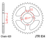 JT Steel Rear Sprocket | 420 | 36 Tooth (JTR834.36)