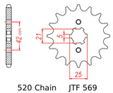 JT Front Sprocket | 10 Tooth | 520 | Steel (JTF569.10)