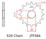 JT Front Sprocket 14 Tooth (JTF564.14)